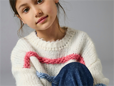 Kids ONLY birch/black striped v-neck knit cardigan